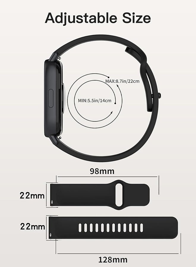 Wffo 3 Pcs Silicone Strap Compatible with Redmi Watch 5 Active/Redmi Watch 5 Lite - Soft Silicone Breathable Strap Sport Band for Men Women (Relaxed Blue/Coconut Gray/Black) - Image 3